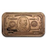 Měděný slitek replika bankovek Grover Cleveland v hodnotě 1 000 dolarů 1 oz