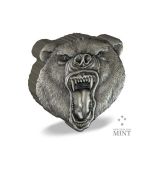 Stříbrná mince Fierce nature Grizzly Bear (Divoká příroda) 5 NZD 2 Oz Niue 2023