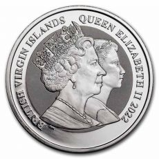 Stříbrná mince Královna Alžběta II (Queens Elizabeth II) 1 Oz 2022 BVI