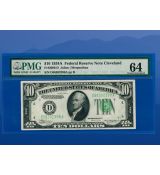 1934-A 10 dolarů bankovka Federální rezervy Cleveland, PMG 64