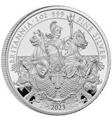 Stříbrná mince Brittania 1 Oz 2 £ 2023 Velká Británie