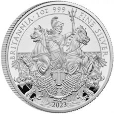 Stříbrná mince Brittania 1 Oz 2 £ 2023 Velká Británie