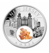 Stříbrná mince Treasures of the U.S. New Jersey Amber 1 Oz 2022 USA Native