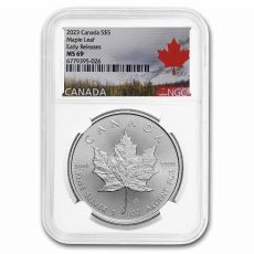 Stříbrná mince Maple Leaf MS-69 NGC 1 Oz Kanada 2023