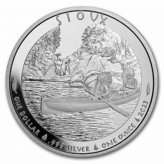 Stříbrná mince Sioux Indian Chief Canoe 1 Oz BU USA 2023