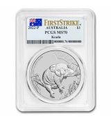 Stříbrná mince Koala MS-70 PCGS (FirstStrike® 1 Oz 2022 Austrálie