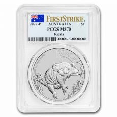 Stříbrná mince Koala MS-70 PCGS (FirstStrike® 1 Oz 2022 Austrálie