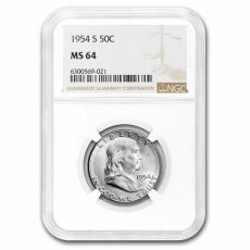 1954-S Franklin Half Dollar MS-64 NGC