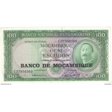 100 Bank Note Banco De Mocambique Cem Escudos 1961 Nacional Ultramarino