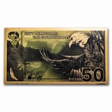 Zlatý slítek Gold Aurum Note – 50 mg (2023 Bald Eagle, 24K) 2023