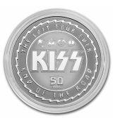 Stříbrná mince 50. výročí KISS 1 Oz $ 2 2023 Niue