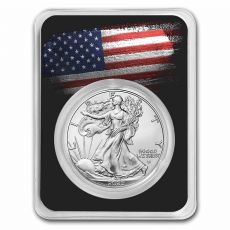 Stříbrná mince Eagle – s americkou vlajkou, černá karta TEP 1 Oz 2023