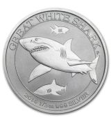 Stříbrná mince Great White Shark 2014 Australia 1/2 oz Žralok bilý