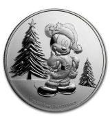 Stříbrná mince Disney Mickey Mouse Christmas $2 Niue 2019 BU