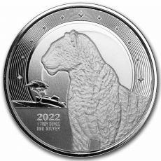 Stříbrná mince African Leopard 1 Oz 2022 Ghanská republika BU