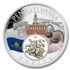 Stříbrná mince Treasures of the US Pennsylvania Pyrite (barva) USA Native 2023