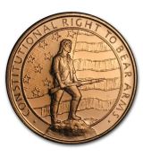 Mšdšná mince druhý dodatek (právo nést zbraně) 1 Oz (Right to Bear Arms)