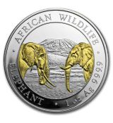 Stříbrný slon (pozlacený) 2020 Somálsko 1 oz BU