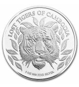 Stříbrná mince Lost Tigers Kambodža 1 Oz 2022 BU