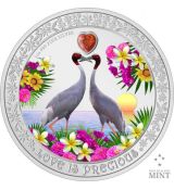 Stříbrná mince Jeřáby Sarus (Love) 1 Oz Niue 2024