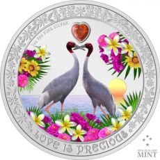 Stříbrná mince Jeřáby Sarus (Love) 1 Oz Niue 2024