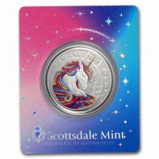 Stříbrná mince Rainbow Magical Unicorn "Blossom" 5 Cedis 1 Oz 2023 Ghana BU