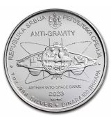 Stříbrná mince Tesla: Anti-Gravity 1 Oz 100 dinárů 2023 Srbsko BU