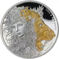 Una a lev (stříbro+zláto) Svatá Helena 1 Oz 2024