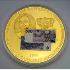 Medaile: Ražba bankovky: "5000 Korun" - Tomáš Garrigue MASARYK 1999