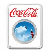 COCA COLA® Polární medvěd  1 OZ SILVER Barevná mince TEP