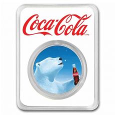 COCA COLA® Polární medvěd  1 OZ SILVER Barevná mince TEP