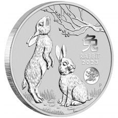 Lunární králík 1 Oz Stříbrná mince PRIVY