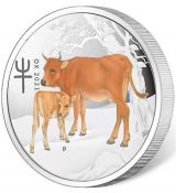 Rok Buvola 1 Oz Lunar Ox BU Stříbrná mince 2021