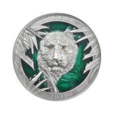 Stříbrná mince MAJESTICAL TIGER of Wildlife  3 Oz 5 $ Barbados 2021 barevná