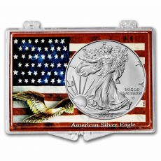 2024 1 oz Silver Eagle – se západkovým zámkem, americkou vlajkou a orlem