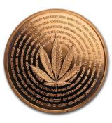 měděná mince – konopí (svátky přírody) 1 Oz cannabis