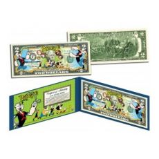 POPEYE & FRIENDS Originální zákonné platidlo 2 USD – oficiálně licencováno