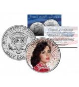 ELIZABETH TAYLOR – Sexuální symbol 50. let – Barevná americká mince JFK Kennedy Half Dollar