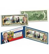 VLADIMIR PUTIN Colorized 2 $ Bill - Zákonné platidlo Americká měna - Prezident Ruska