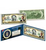 RONALD REAGAN * 40. prezident USA * Barevné prezidentské 2 bankovky Originální zákonné platidlo v USA