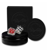 Corvette 1 oz Proof Silver Shaped Flag Emblem