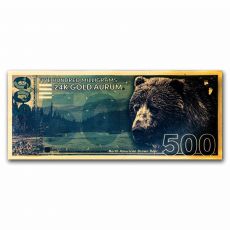 Gold Aurum Note – 500 mg (hnědý medvěd, 24K) Bear